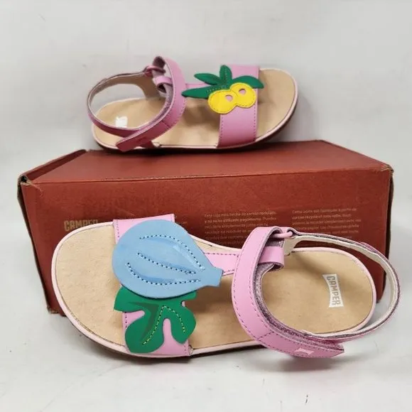 Girl's 13 / EU 31 Camper Twins pink leather sandals Hydro Bombon / Miko Sand