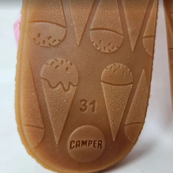 Girl's 13 / EU 31 Camper Twins pink leather sandals Hydro Bombon / Miko Sand