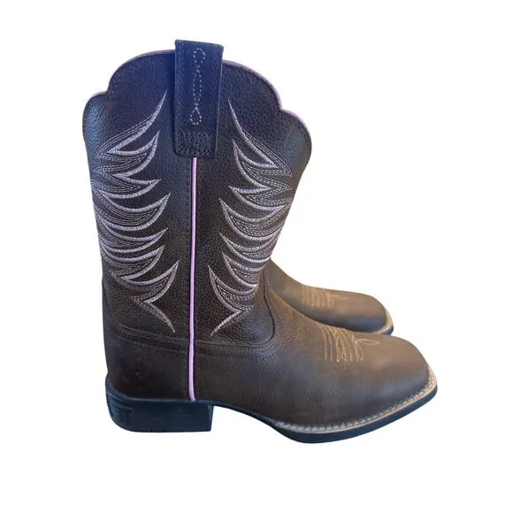 Girls Ariat Leather Western Cowboy Boots. Size 4