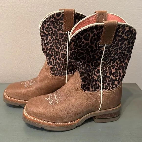 Girls Roper Wester Boots leopard Size 9 - EUC