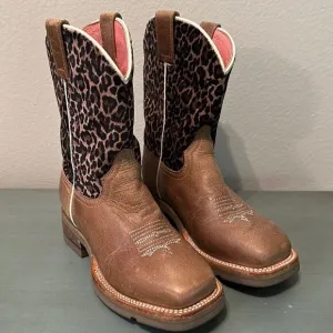 Girls Roper Wester Boots leopard Size 9 - EUC