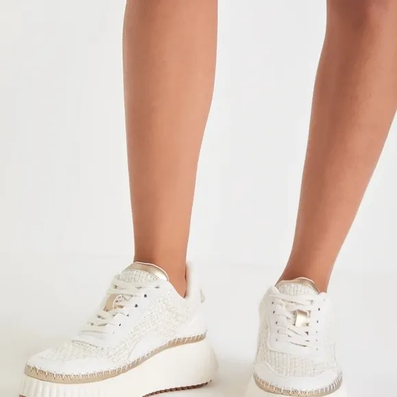 Go To Natural Woven Lace-Up Platform SneakersCoconuts by Matisse