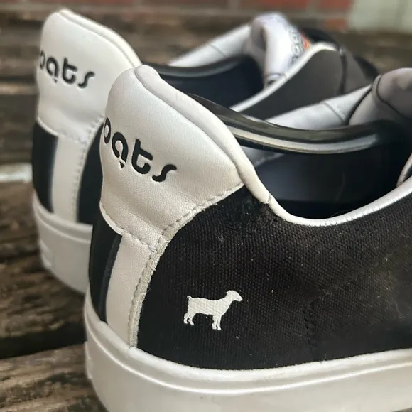 GOATS WOMEN 305W BLACK &amp; White Canvas PLATFORM HOOK AND LOOP SNEAKERS SIZE 9.5