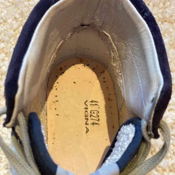 Golden Goose Blue and White High-Top Sneakers