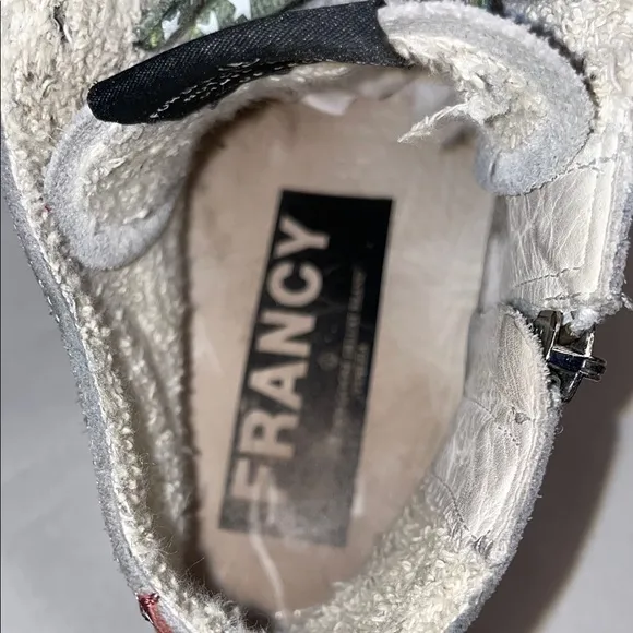 Golden Goose Gray and Gold High-Top Sneakers