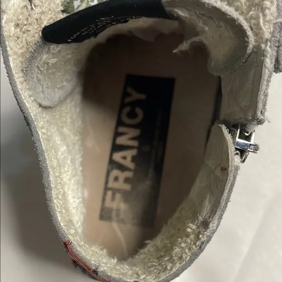 Golden Goose Gray and Gold High-Top Sneakers