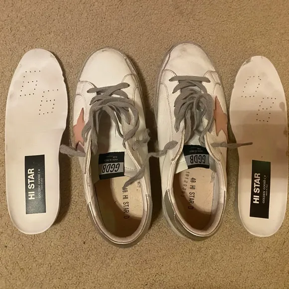 Golden Goose Hi Star Platform Leather Sneakers
