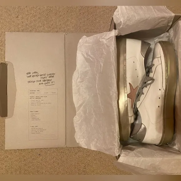Golden Goose Hi Star Platform Leather Sneakers