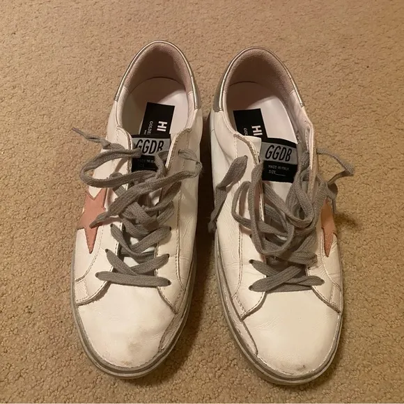 Golden Goose Hi Star Platform Leather Sneakers