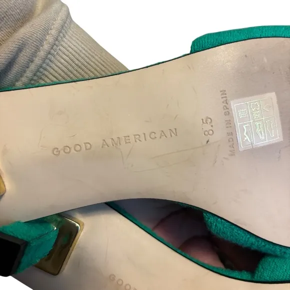 Good American Shoes Good American Terry Kickstand Mules Green- Size 8.5