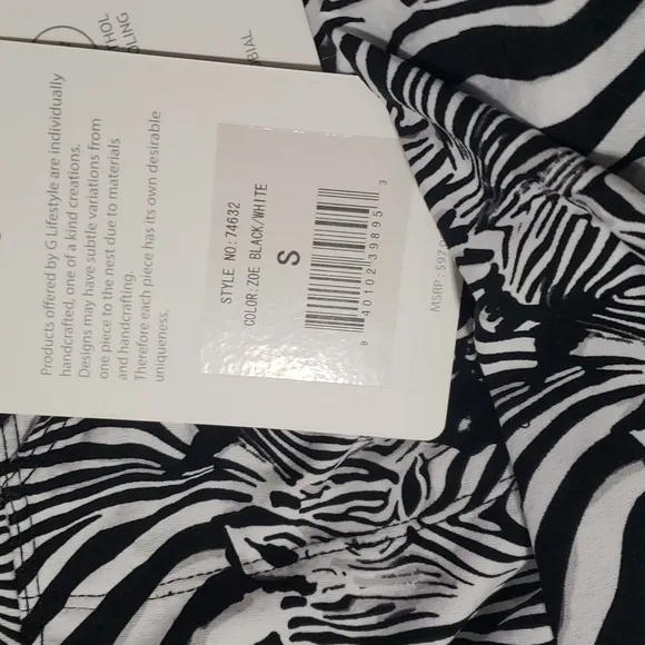 Gottex G Lifestyle Athletic Skort Golf Tennis Zebra Black White