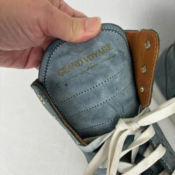 Grand Voyage/LA “Belmondo High”high-top sneakers in blue burnished Men’s 9.5