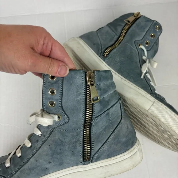 Grand Voyage/LA “Belmondo High”high-top sneakers in blue burnished Men’s 9.5