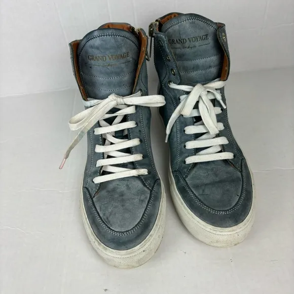Grand Voyage/LA “Belmondo High”high-top sneakers in blue burnished Men’s 9.5