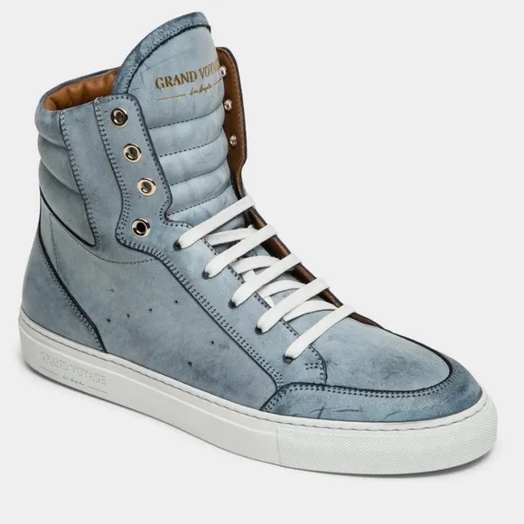 Grand Voyage/LA “Belmondo High”high-top sneakers in blue burnished Men’s 9.5
