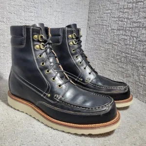 Grant Stone Field Men's Size 9E US Black Chromexcel Mid Top Moc Toe Boots