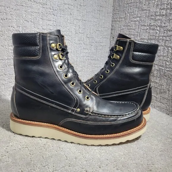 Grant Stone Field Men's Size 9E US Black Chromexcel Mid Top Moc Toe Boots