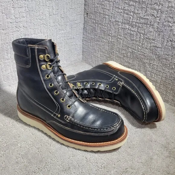 Grant Stone Field Men's Size 9E US Black Chromexcel Mid Top Moc Toe Boots