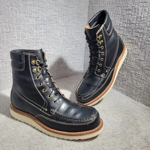 Grant Stone Field Men's Size 9E US Black Chromexcel Mid Top Moc Toe Boots