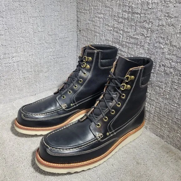 Grant Stone Field Men's Size 9E US Black Chromexcel Mid Top Moc Toe Boots