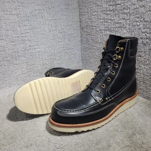 Grant Stone Field Men's Size 9E US Black Chromexcel Mid Top Moc Toe Boots
