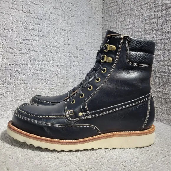 Grant Stone Field Men's Size 9E US Black Chromexcel Mid Top Moc Toe Boots