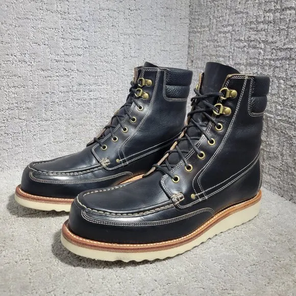 Grant Stone Field Men's Size 9E US Black Chromexcel Mid Top Moc Toe Boots