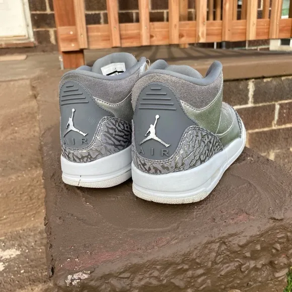 Gray and Silver High-Top Sneakers Size 5 Metallic silver grey Jordan’s