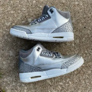 Gray and Silver High-Top Sneakers Size 5 Metallic silver grey Jordan’s