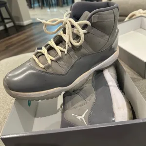 Gray High-Top Sneakers with White Laces