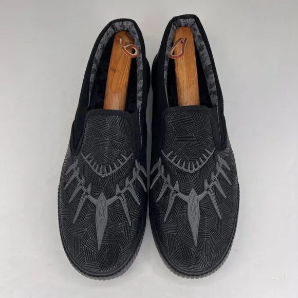 Ground Up Mens Black Panther Marvel Comics Low Canvas Size 11.5 Slip On Shoes