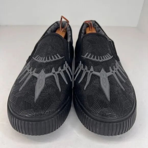 Ground Up Mens Black Panther Marvel Comics Low Canvas Size 11.5 Slip On Shoes