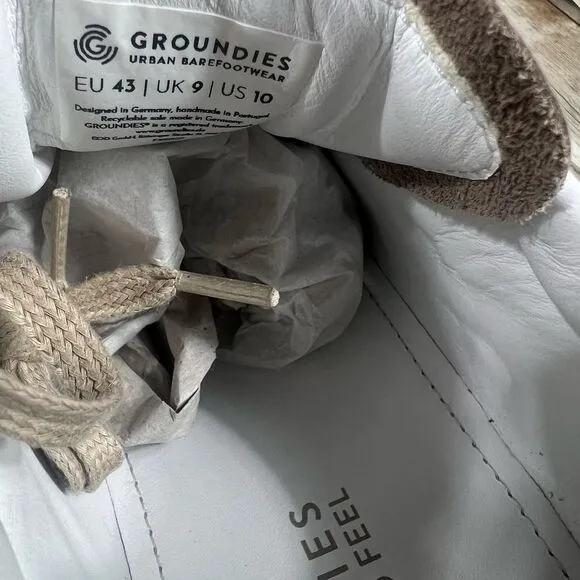 Groundies Brighton m mesh dark beige rare barefoot shoes Mens 10‎