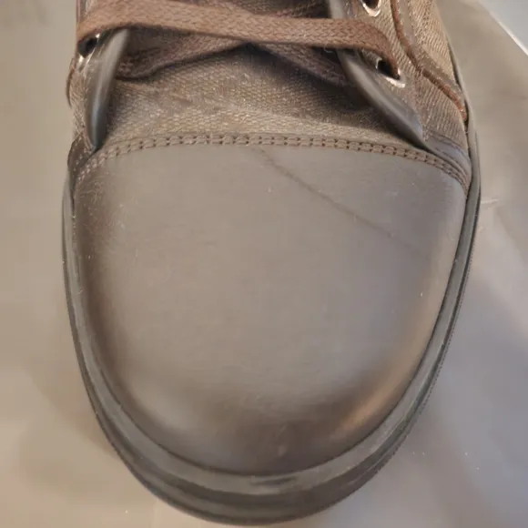 Gucci Brown Leather High-Top Sneakers