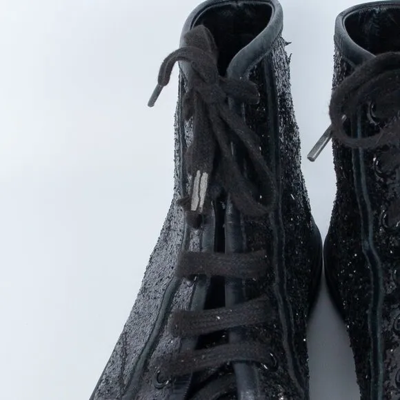 Gucci California Black Glitter High Top Sneakers SIze 36.5