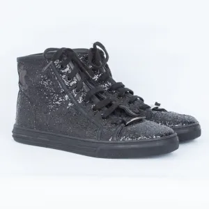 Gucci California Black Glitter High Top Sneakers SIze 36.5