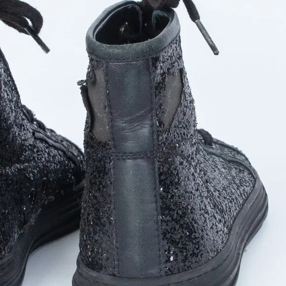 Gucci California Black Glitter High Top Sneakers SIze 36.5