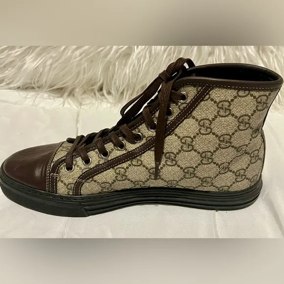 Gucci GG Monogram Brown High-Top Sneakers