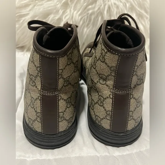 Gucci GG Monogram Brown High-Top Sneakers