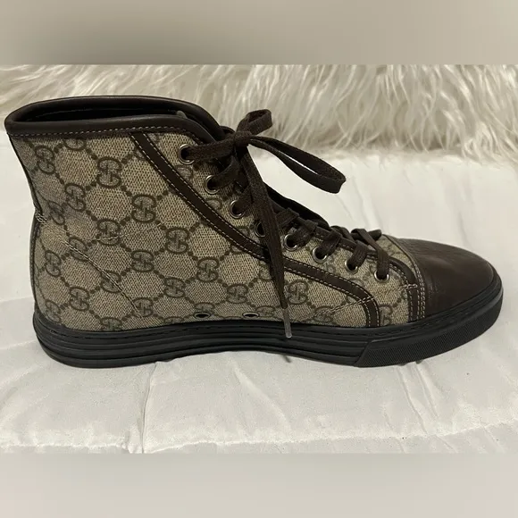 Gucci GG Monogram Brown High-Top Sneakers