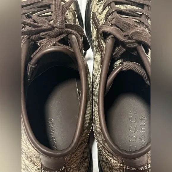 Gucci GG Monogram Brown High-Top Sneakers