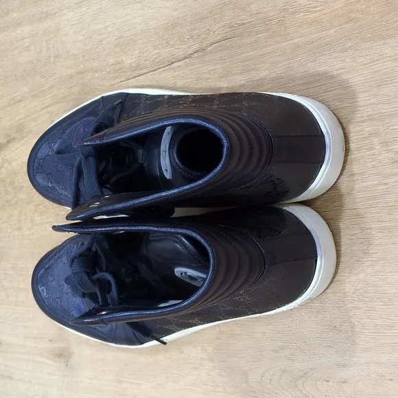 Gucci Imprime GG Monogram Navy Blue High-Top Leather Sneakers