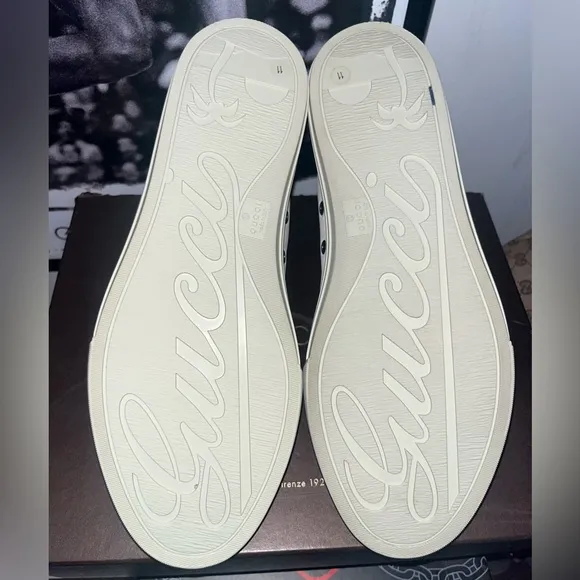 Gucci Mystic White Leather High Top Sneakers