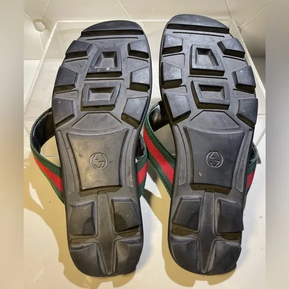 Gucci Shoes / GUCCI wed leather thong sandals sz 13 US made in italy