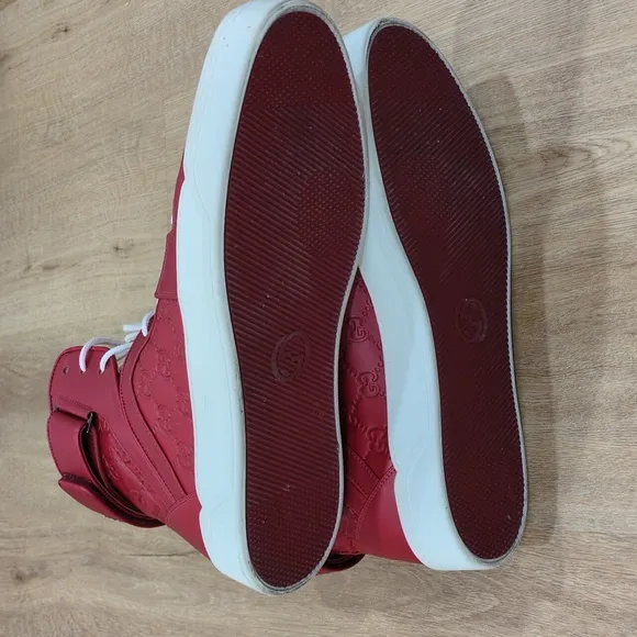Gucci Signature GG High Top 'Red' High Top Sneaker