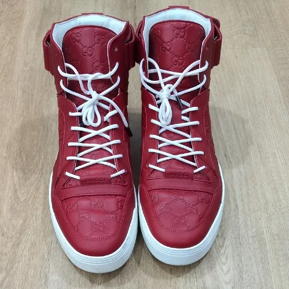 Gucci Signature GG High Top 'Red' High Top Sneaker