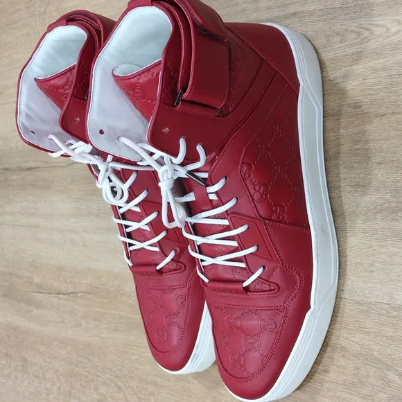 Gucci Signature GG High Top 'Red' High Top Sneaker