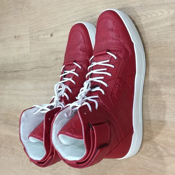 Gucci Signature GG High Top 'Red' High Top Sneaker