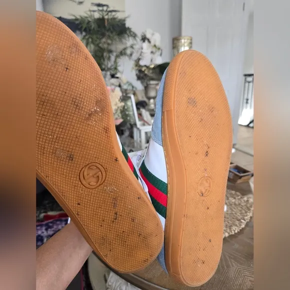 Gucci White and Gray High-Top Sneakers