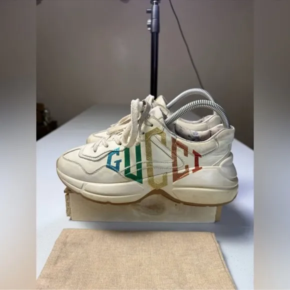 Gucci Women's Rhyton Glitter Sneakers EU 37 US7 platform